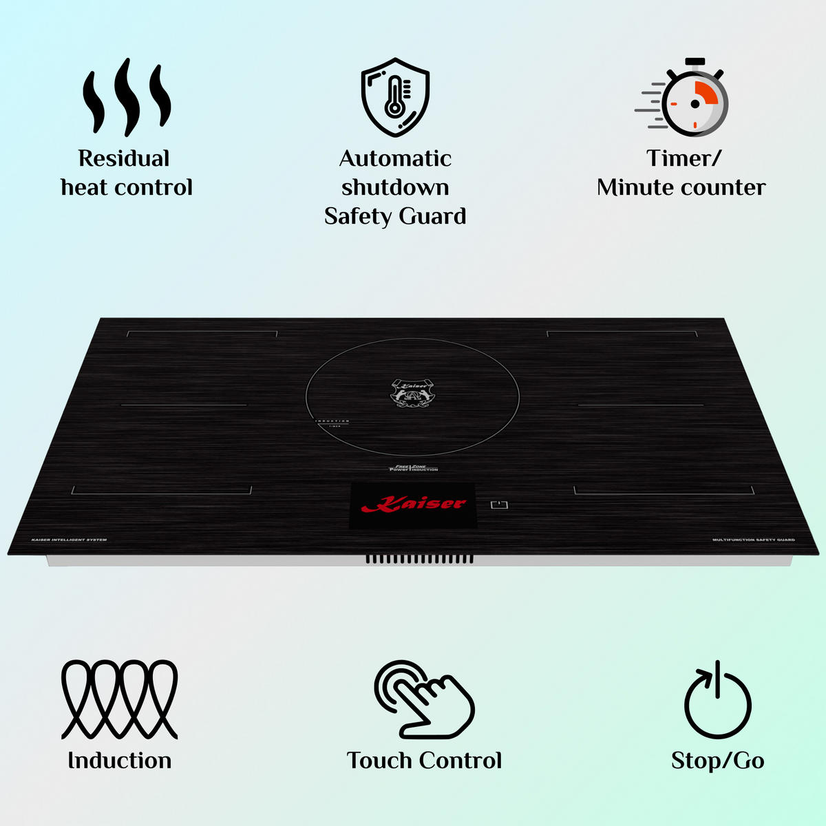 INDUKTIONSKOCHFELD - Schwarz, Keramik (90/5.5/52cm) - Kaiser Küchengeräte