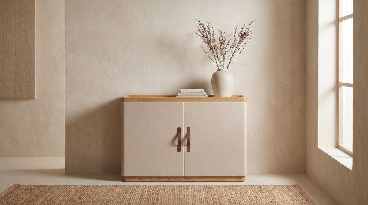 SIDEBOARD FLORIANA Weiß Eiche - Eichefarben/Weiß, Eichenholz/Holz (180/200cm) - KAWOLA