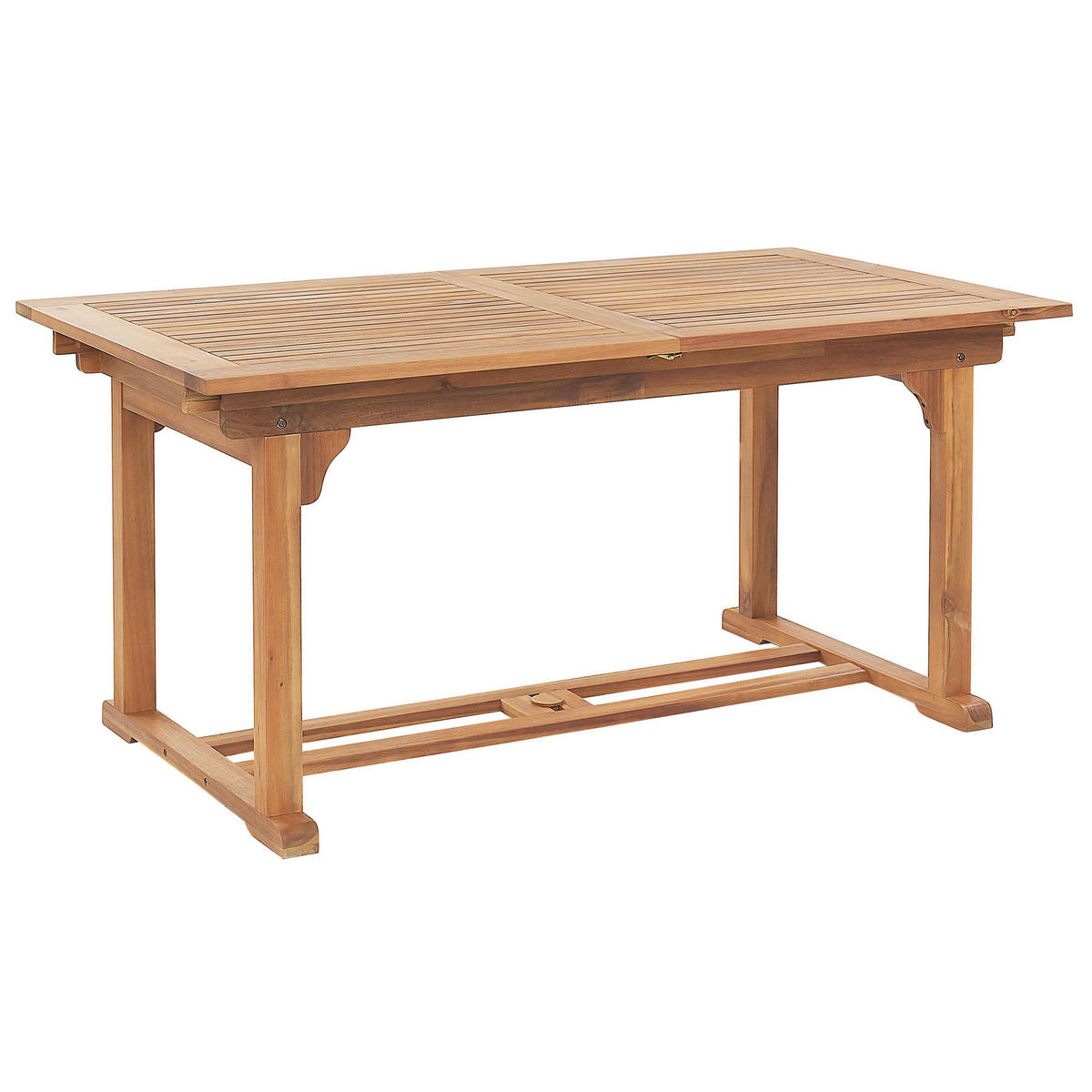 GARTENMÖBEL SET 6-Sitzer mit Sonnenschirm Akazienholz hellbraun Java - Hellbraun/Beige, Holz - Beliani