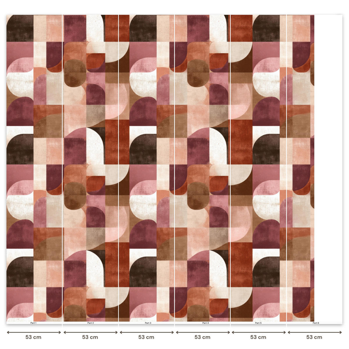 TAPETE - Geometrie - Modern - Retro - 280x280 cm - Multicolor, Papier (280/280cm) - OnlyWow
