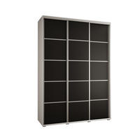 SCHWEBETÜRENSCHRANK 235,2/170/45 3-türig - Silberfarben/Schwarz, Holz/Metall (170/235/45cm) - Abiks Möbel