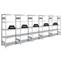 SCHWERLASTREGAL Silver Mamba 200x500x50cm 5 Ebenen je 150kg Fachlast Verzinkt - Silberfarben, Metall (500/200/50cm) - PROREGAL