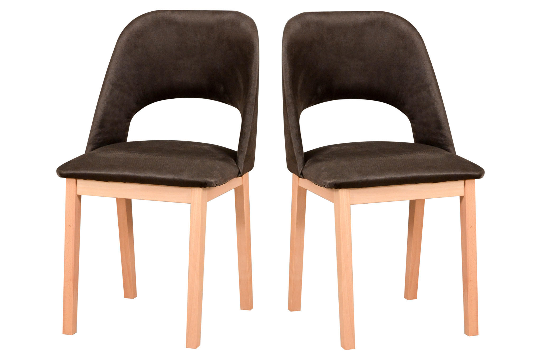 STUHL 2er Set MONTI 2, Buchefarben - Buchefarben/Braun, Holz (45/82/45cm) - Leaf Design
