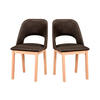STUHL 2er Set MONTI 2, Buchefarben - Buchefarben/Braun, Holz (45/82/45cm) - Leaf Design
