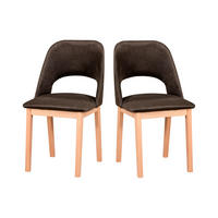 STUHL 2er Set MONTI 2, Buchefarben - Buchefarben/Braun, Holz (45/82/45cm) - Leaf Design