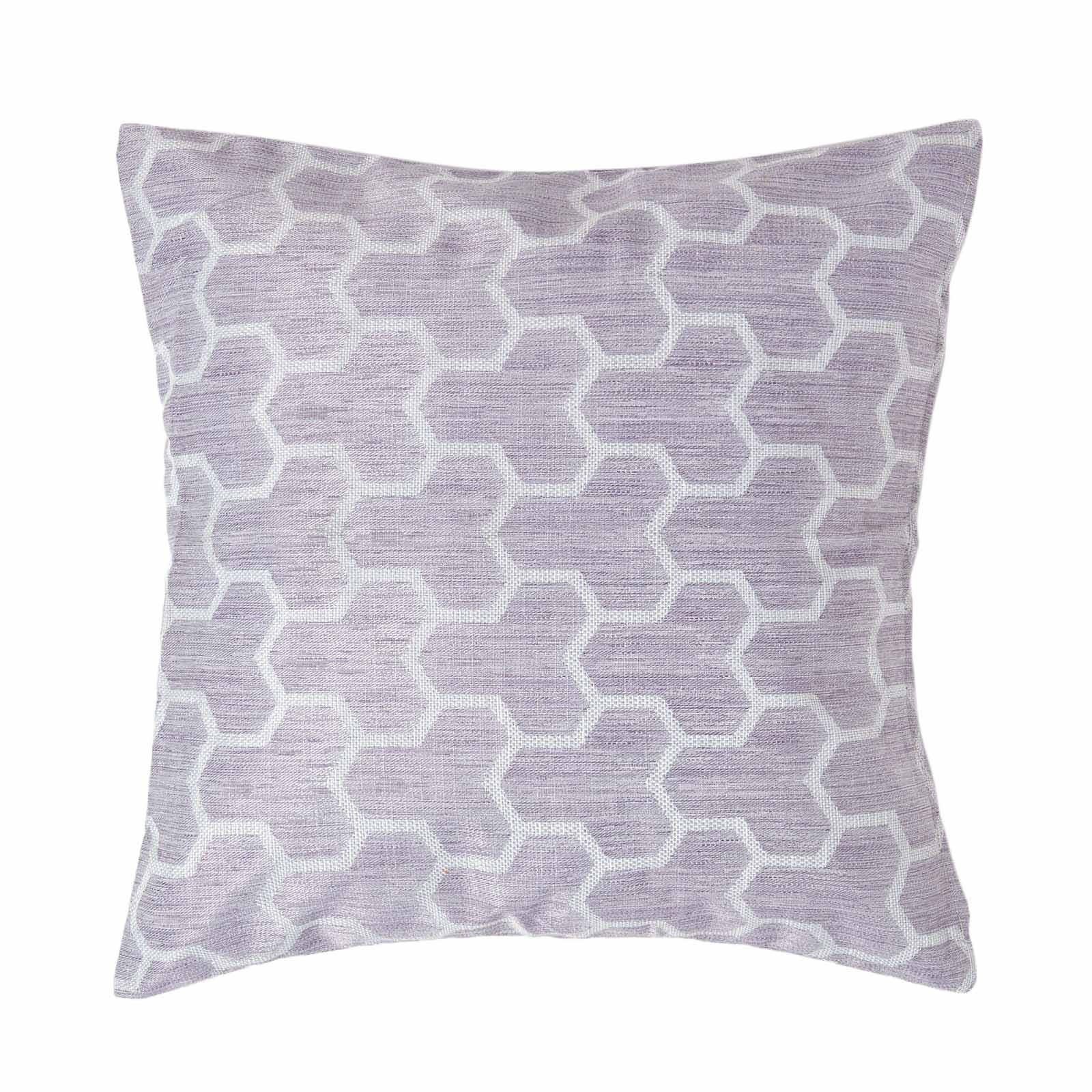 KISSENHÜLLE Jacquard geometrisch 45/45 cm - Flieder, Textil (45/45cm) - Homescapes