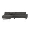 ECKSOFA Zuri Grau Samt - Schwarz/Grau, Holz/Kunststoff (290/231cm) - S-Style Möbel