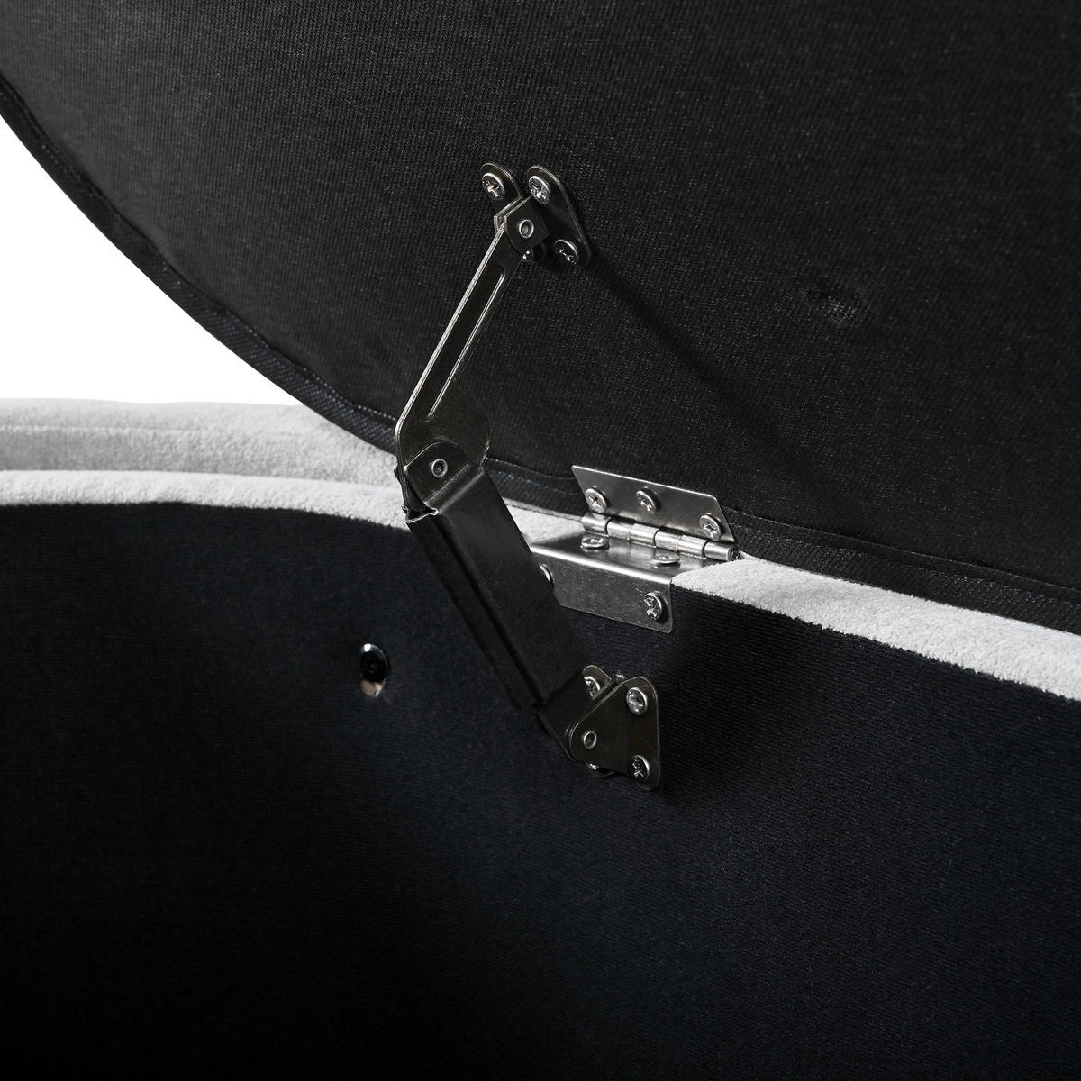 SITZBANK, Stauraum, Gepolstert, Fleece-Optik, Grau, 121.5x49x44.5cm - Grau, Textil (49/44.5/121.5cm) - FLIEKS