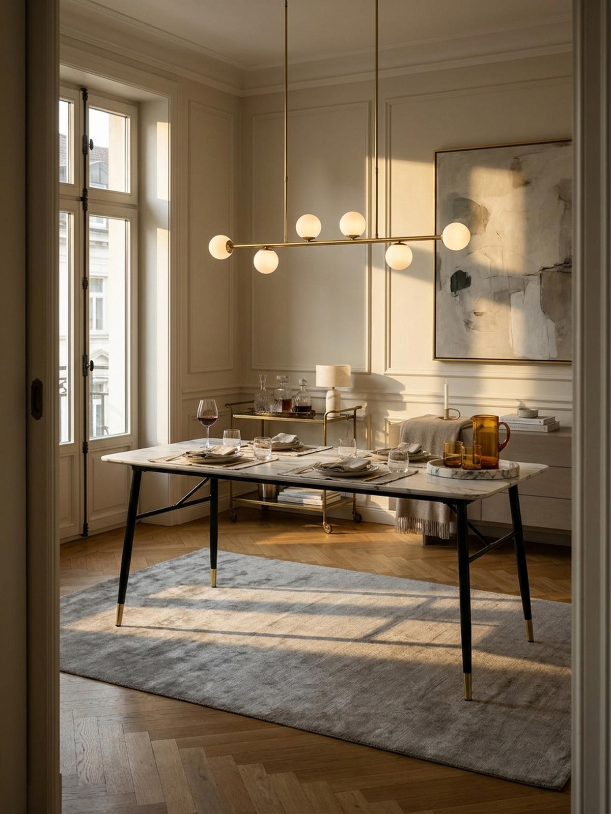ESSTISCH Marmoroptik Metall Rechteckig Modern Klein, Weiß 160x80x76 cm - Goldfarben/Weiß, Holzwerkstoff/Metall (80/160/76cm) - KADIMA DESIGN