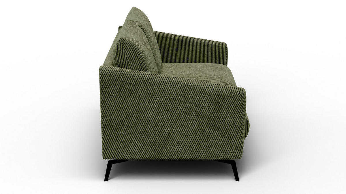 SOFA VILT 2-Sitzer, olive - Schwarz/Olivgrün, Holzwerkstoff/Textil (142/89/94cm) - Wozimo
