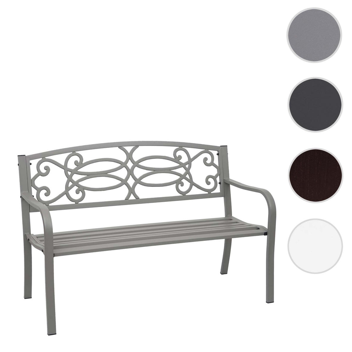 GARTENBANK Grau - Grau, Metall (127/87/58cm) - MCW