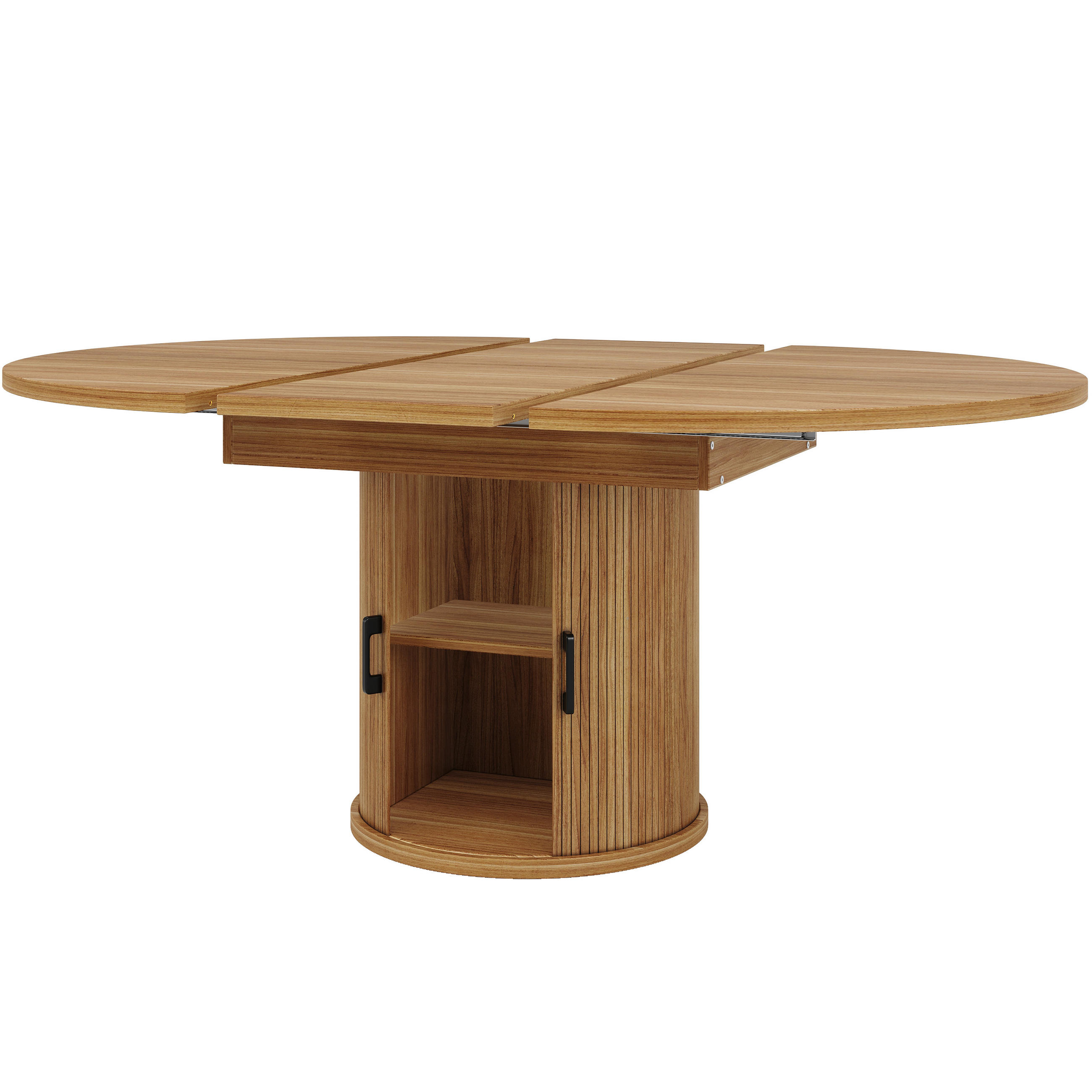 ESSTISCH Ausziehbar Walnuss mit Stauraum 118-158/118/76 cm - Walnussfarben, Holz (118/118/76.8cm) - Oxeza