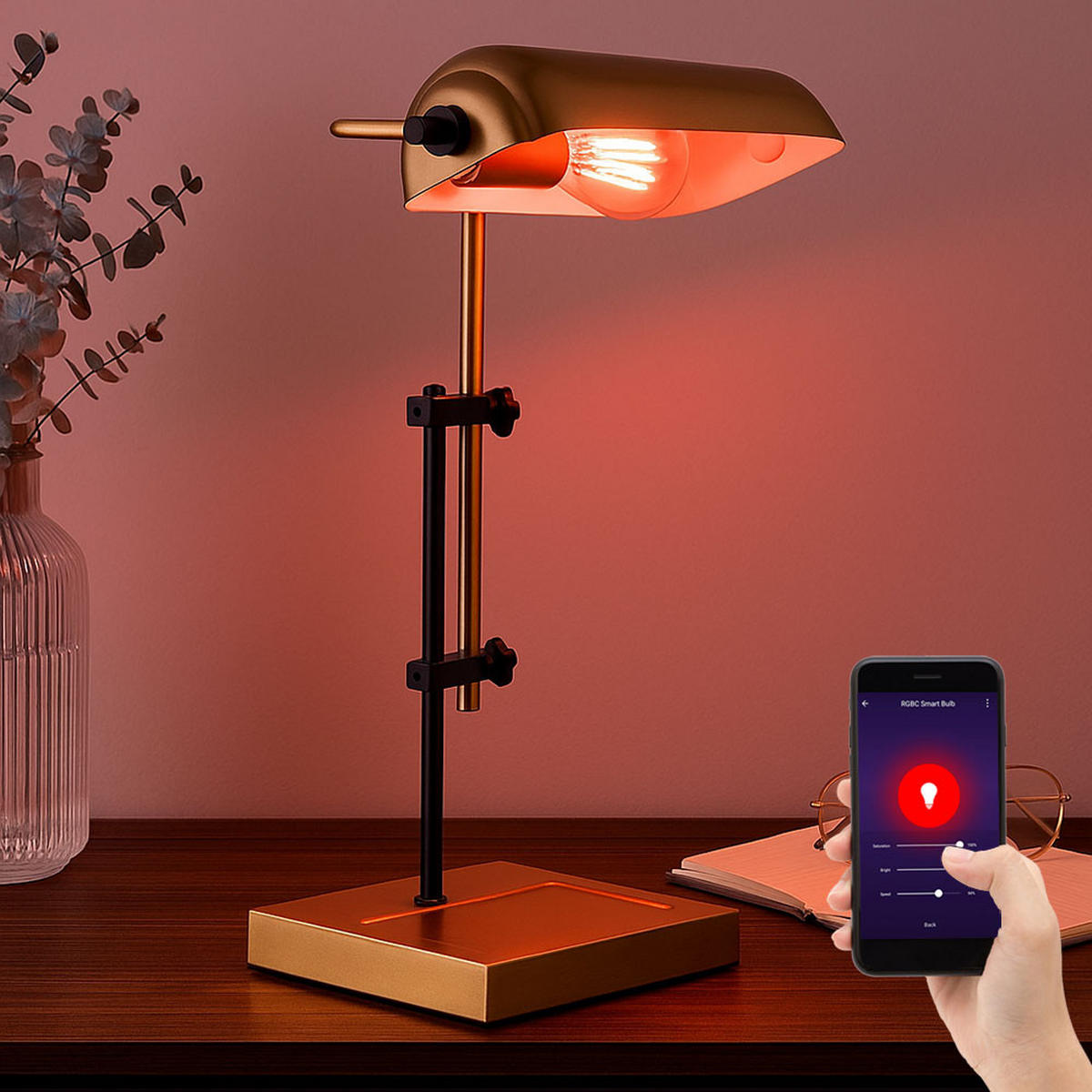 LED TISCHLEUCHTE Metall Gold Schwarz - Goldfarben, Metall (26.5/18.2/50cm) - Globo Lighting