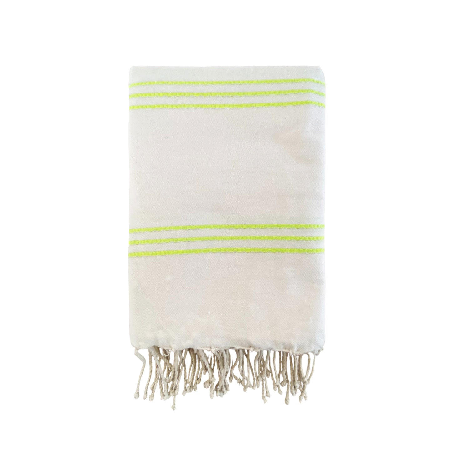 HAMMAMTUCH Traditionelle Calliope 200x200 190g/m² Ecru /Grün - Grün, Textil (200/200cm) - LE COMPTOIR DE LA PLAGE