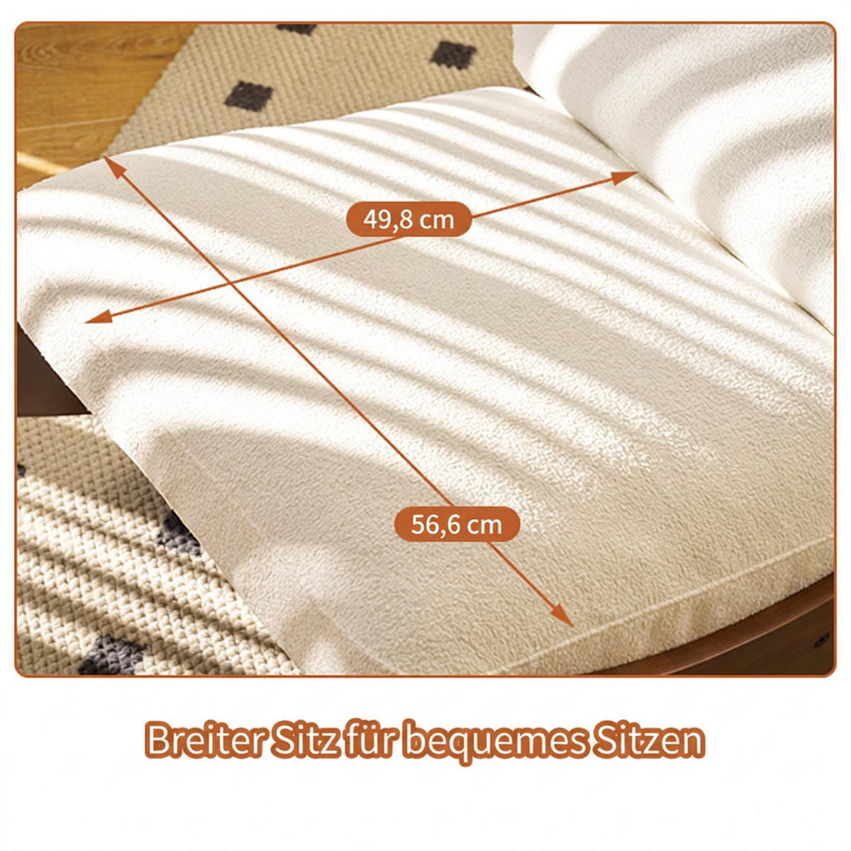 SCHAUKELSTUHL 89.9/62/71.9 cm Weiß Cord - Weiß, Textil (61.5/71.9/90cm) - Oxeza