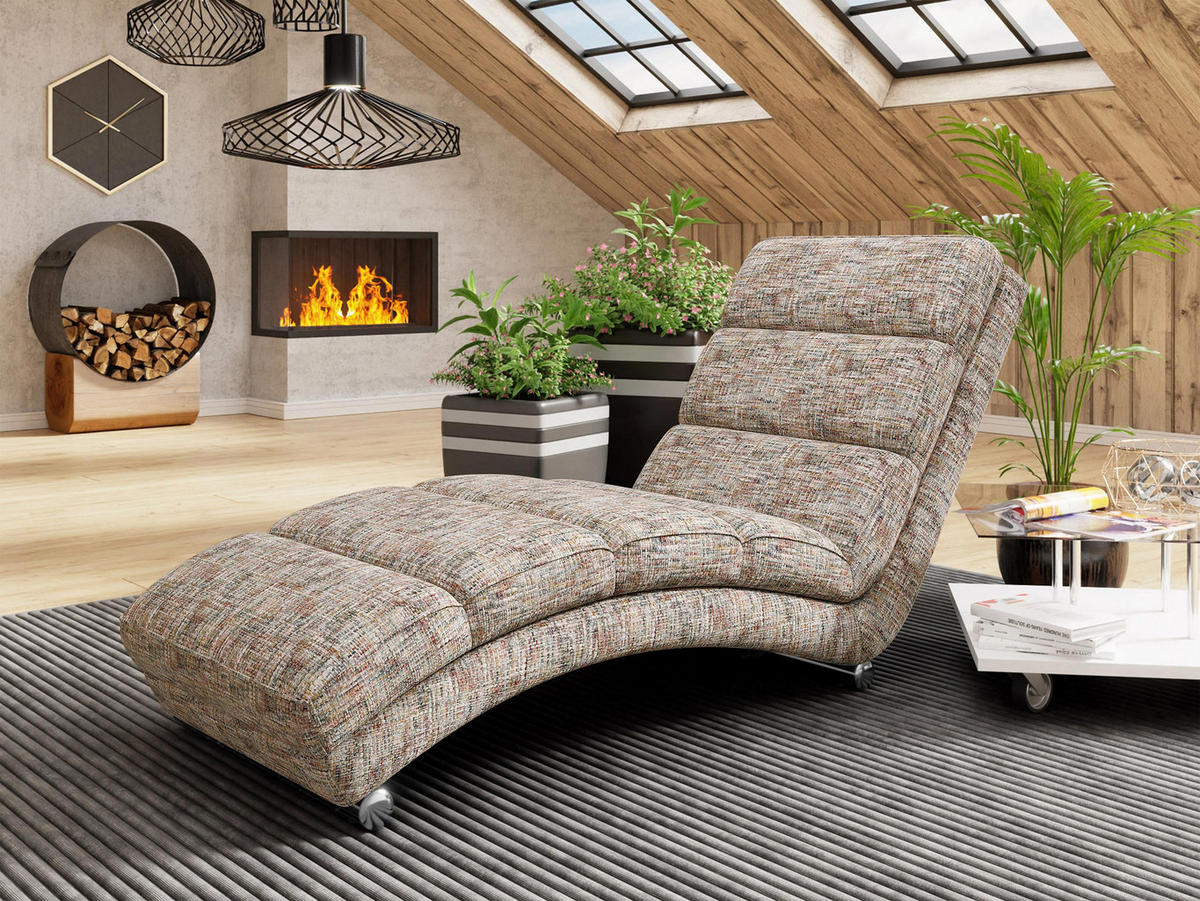 RELAXLIEGE Holiday Premium - Chromfarben/Cappuccino, Holz/Textil (62/84/180cm) - MIRJAN24