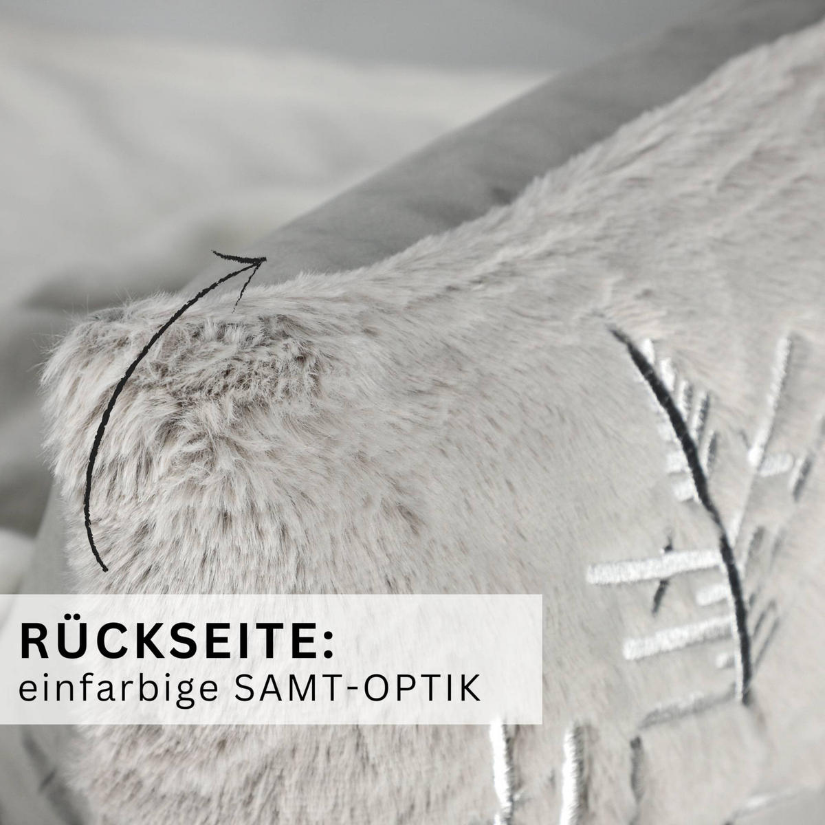 ZIERKISSENHÜLLE WEIHNACHTEN TOWN - Grau, Textil (60/40cm) - Esprit