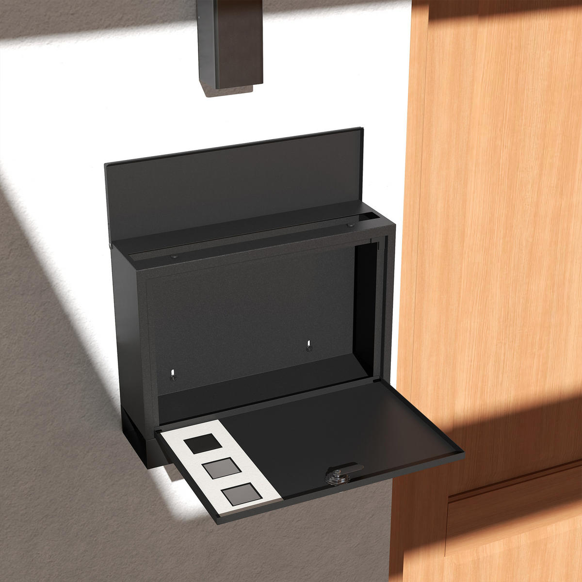 BRIEFKASTEN Metall Schwarz - Schwarz, Metall (11.5/29/36.5cm) - HOMCOM