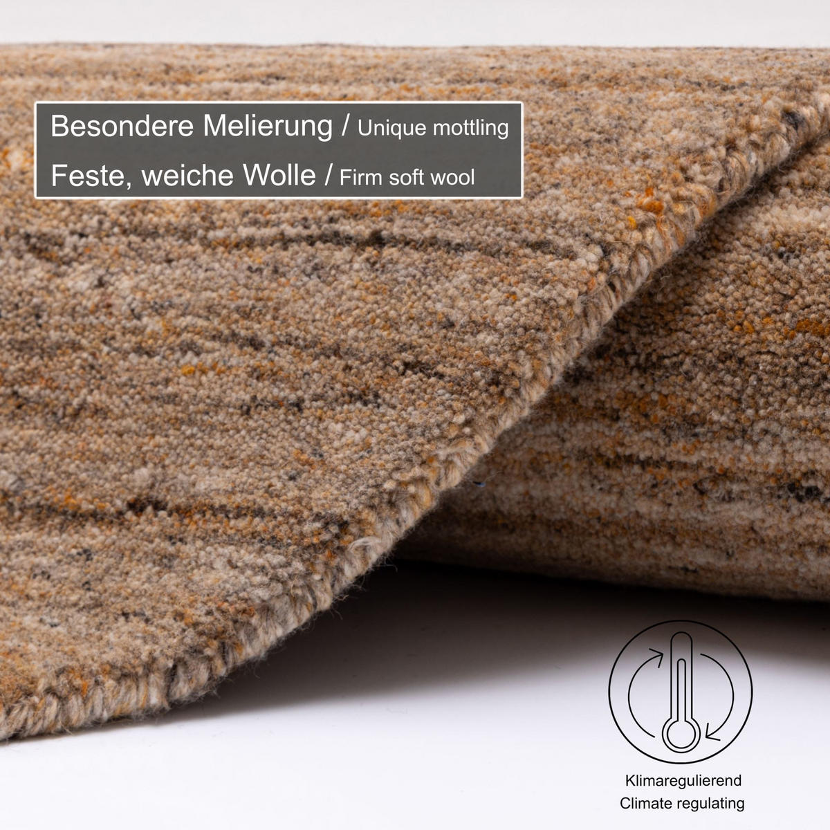 HANDWEBTEPPICH Pure 150x150 cm - Currygelb, Textil (150/150cm) - THEKO