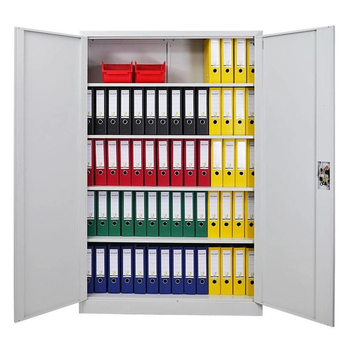 FLÜGELTÜRENSCHRANK Elephant 2er-Set komplett montiert 180x120x40cm 4 Ebenen Lichtgrau - Hellgrau, Metall (240/180/40cm) - PROREGAL