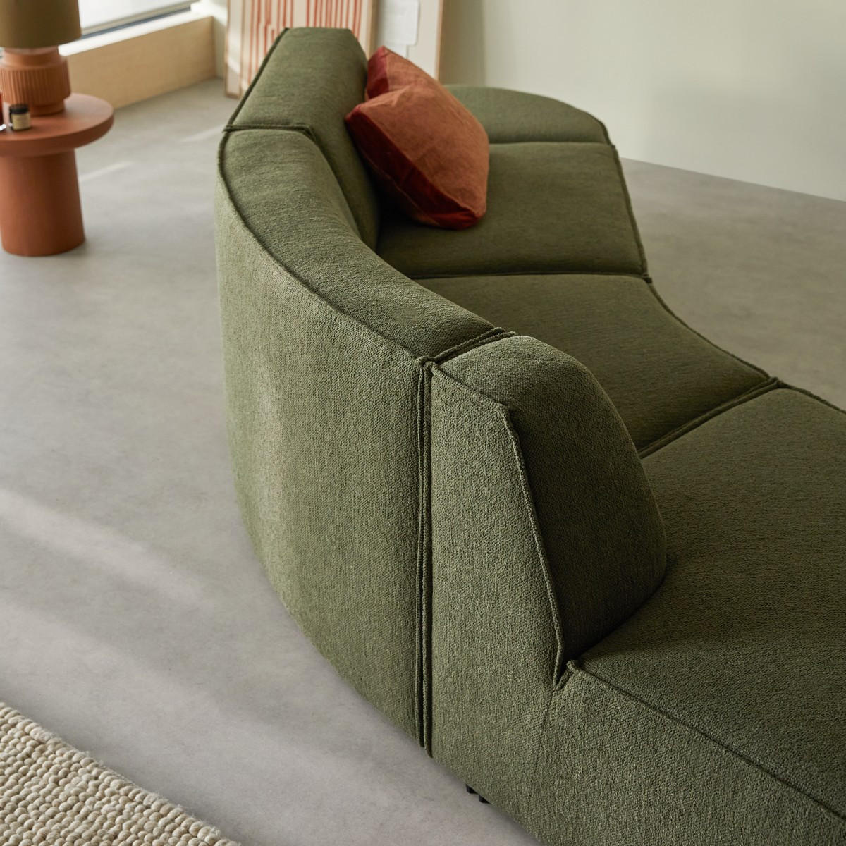 SOFA Dario Grün aus Stoff - Grün, Textil (365/75/115cm) - Tikamoon