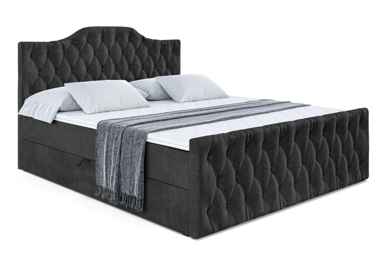 AMERICKÁ postel VILA-1-Z – 180 × 200 cm – H3 – černá - černá, kompozitní dřevo (180/200cm) - ALTDECOR
