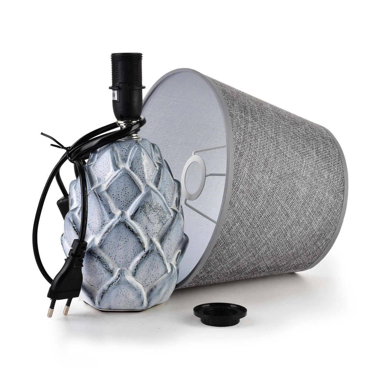 NAMIZNA SVETILKA LETI GREY Siva 10/10/30 cm Keramika - modra, keramika (11/11/30cm) - Mondex