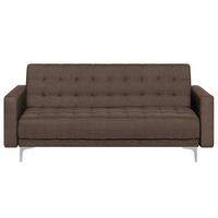 3-SITZER-SCHLAFSOFA Polsterbezug Dunkelbraun Aberdeen - Dunkelbraun, Textil (186/83/88cm) - Beliani