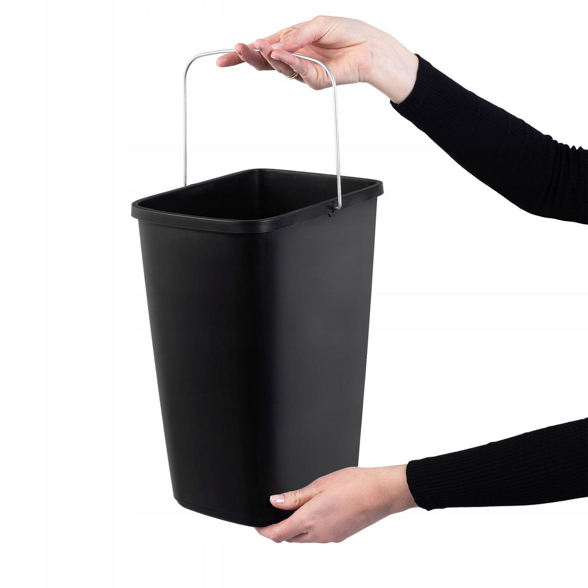 ABFALLBEHÄLTER, 12L, Schwarz - Schwarz, Kunststoff (18/34cm) - KADAX