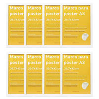 RAHMEN Set mit 8 aus MDF und Acrylglas Schutz und Aussteller für Fotografien, Bilder, Poster, Gemälde, Dekoration für Haus Farbe Weiß A3 - Weiß, Holz (29.7/3/42cm) - Nacnic