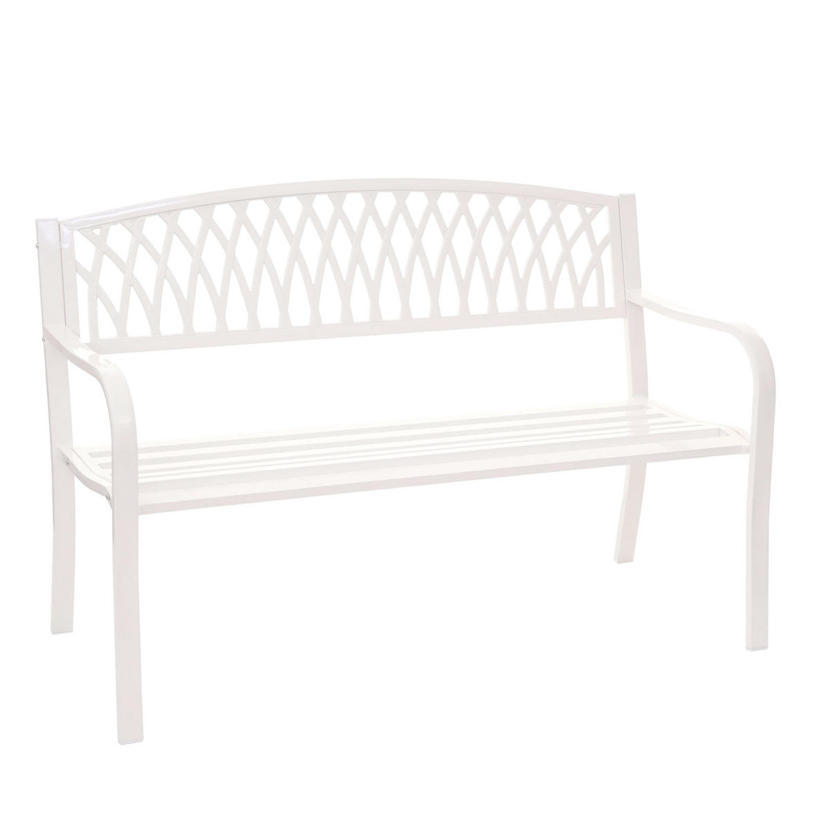 GARTENBANK Weiß - Weiß, Metall (127/87/58cm) - MCW