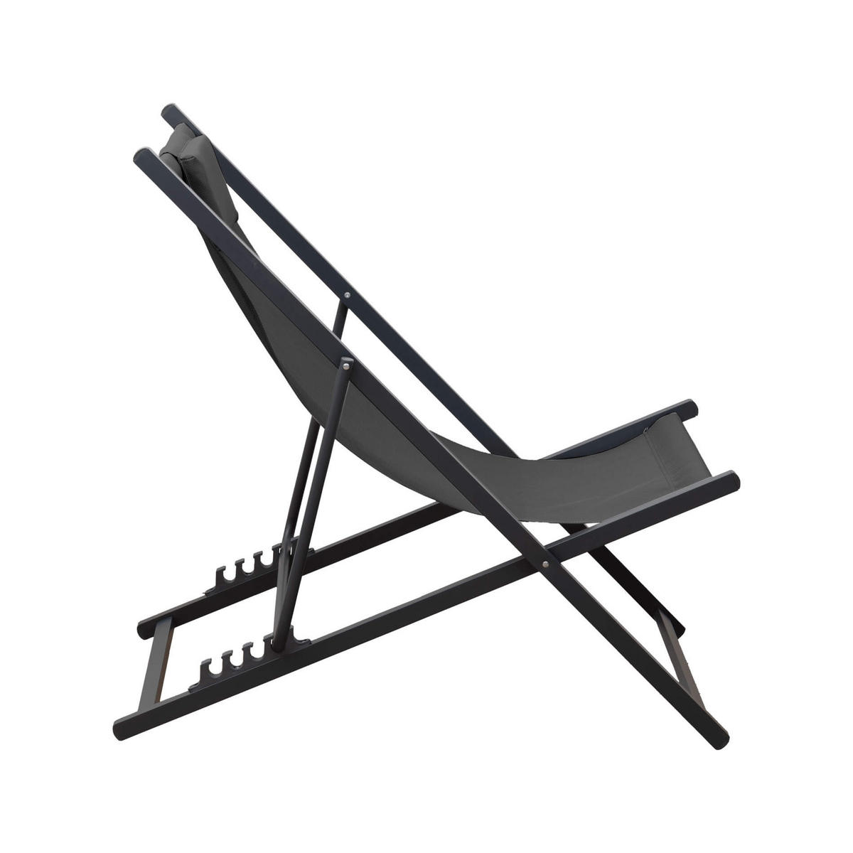 GARTEN-RELAXSESSEL Dunkelgrau 58/92/93 cm - Grau, Metall (58/93/92cm) - Mobili Rebecca