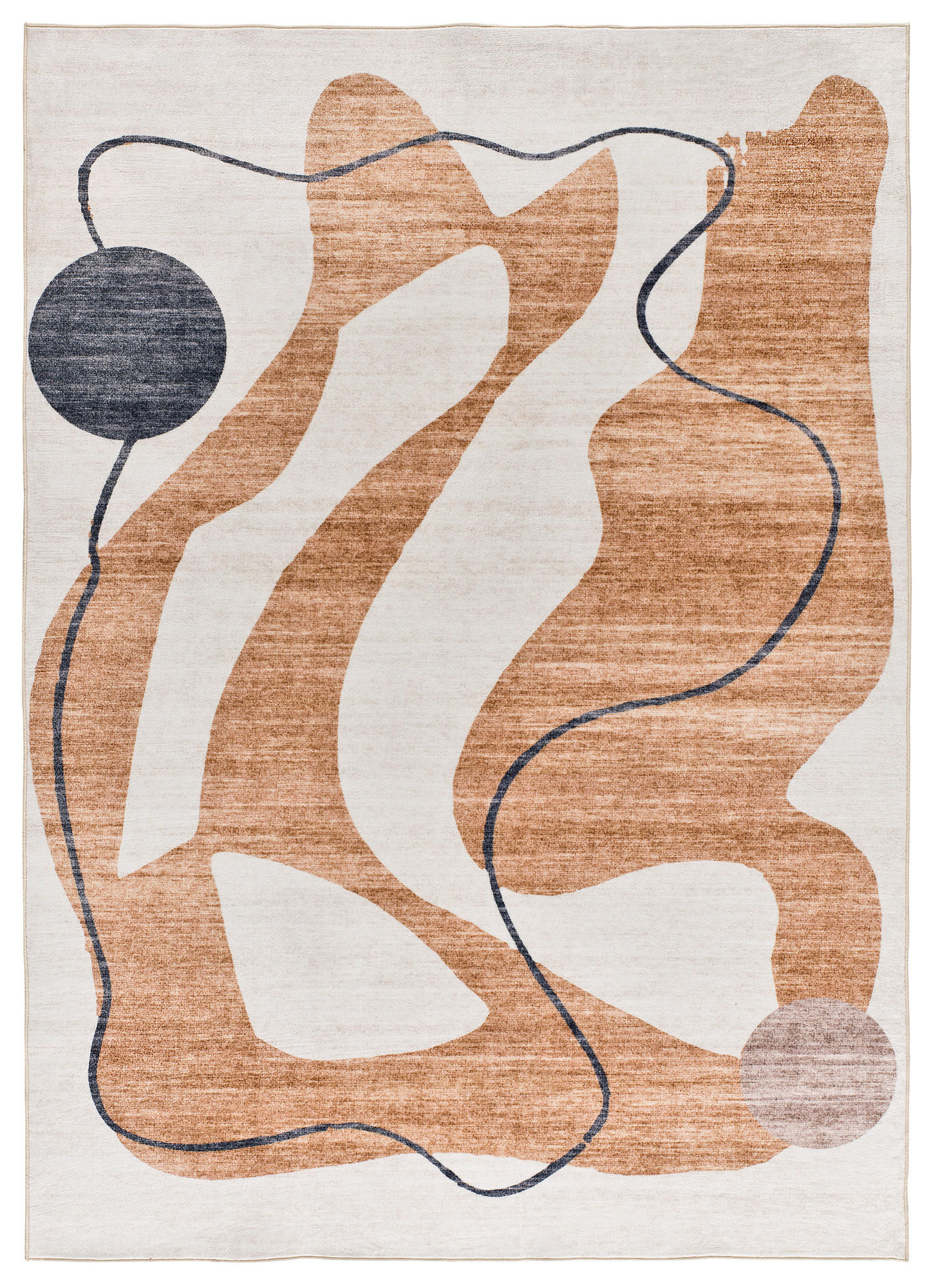 Atticgo Flachwebeteppich Orange, Beige 140x200 cm