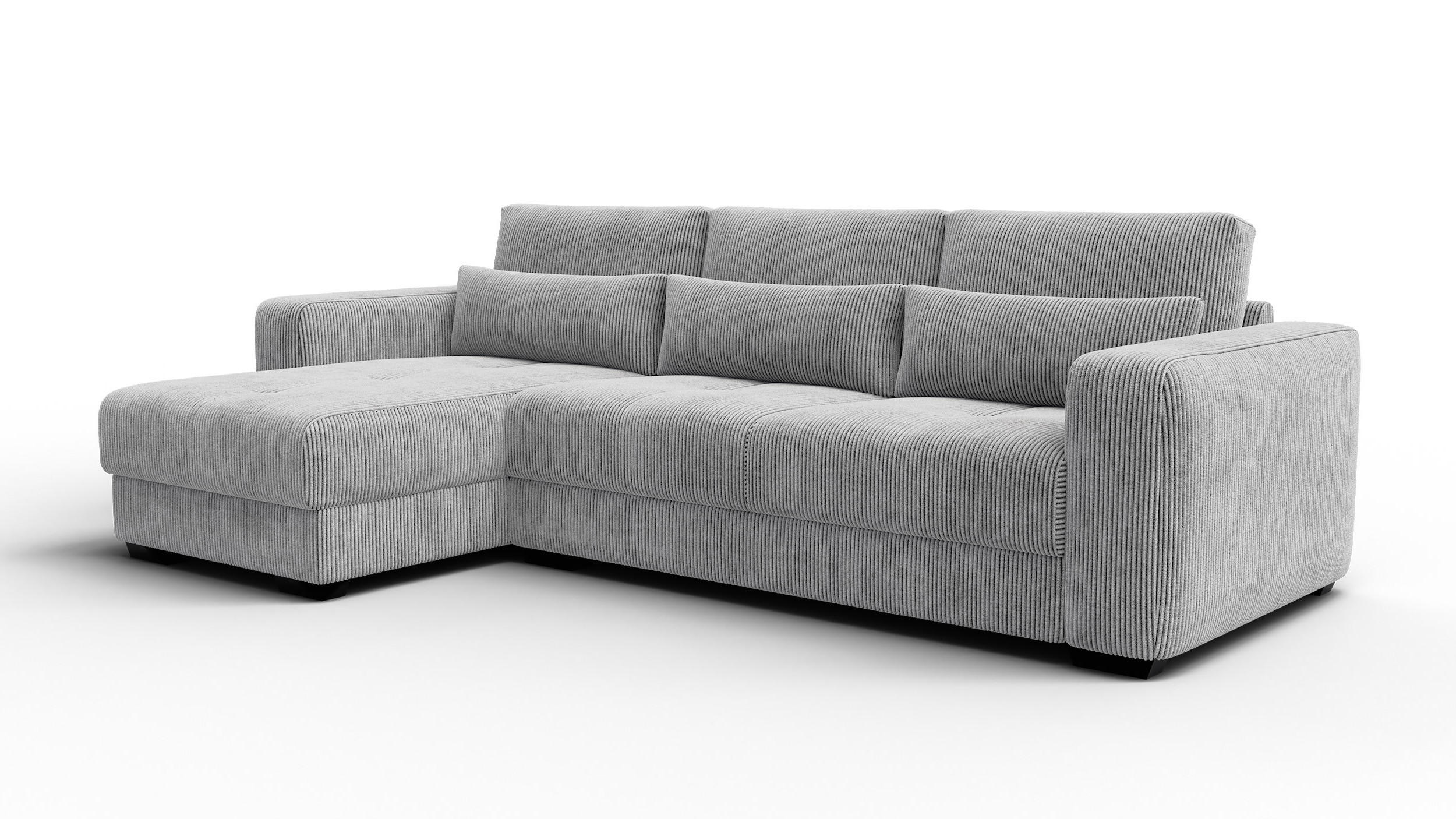 ECKSOFA OLI 4-Sitzer links, hellgrau - Hellgrau, Holz/Textil (295/172cm) - Courtois Laville