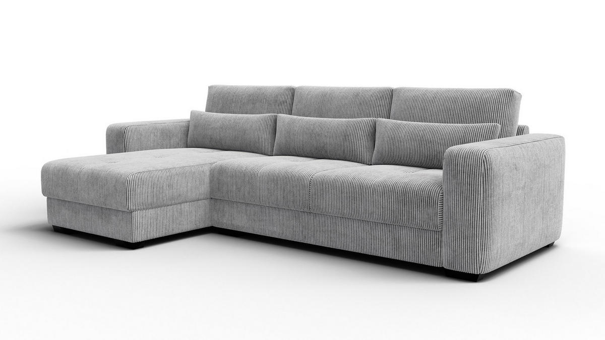 ECKSOFA OLI 4-Sitzer links, hellgrau - Hellgrau, Holz/Textil (295/172cm) - Courtois Laville