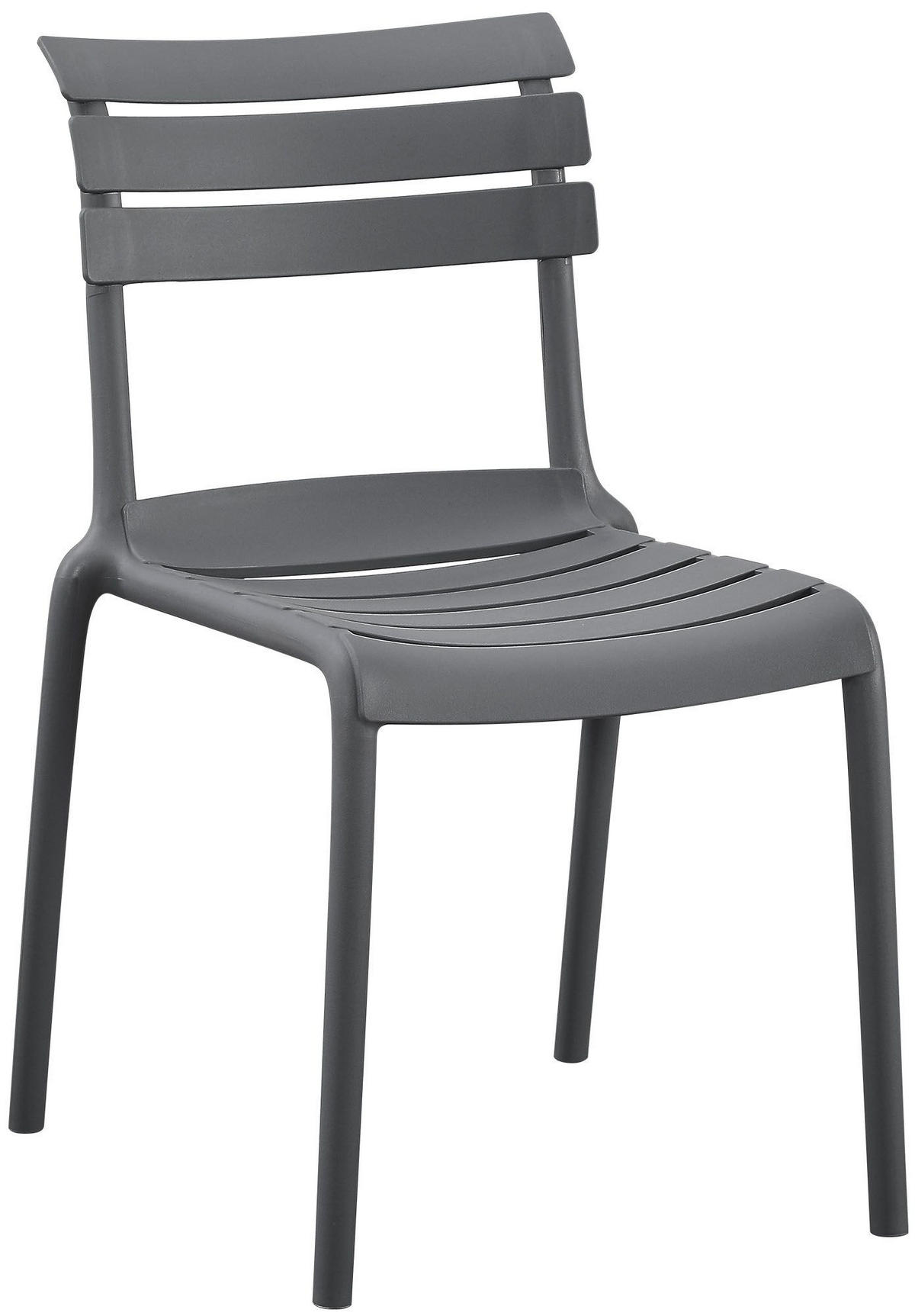 GARTENMÖBEL-SET Klara 4 Stühle 190x190x82cm Kunststoff Dunkelgrau Balkonset - Dunkelgrau, Kunststoff - DELUKE
