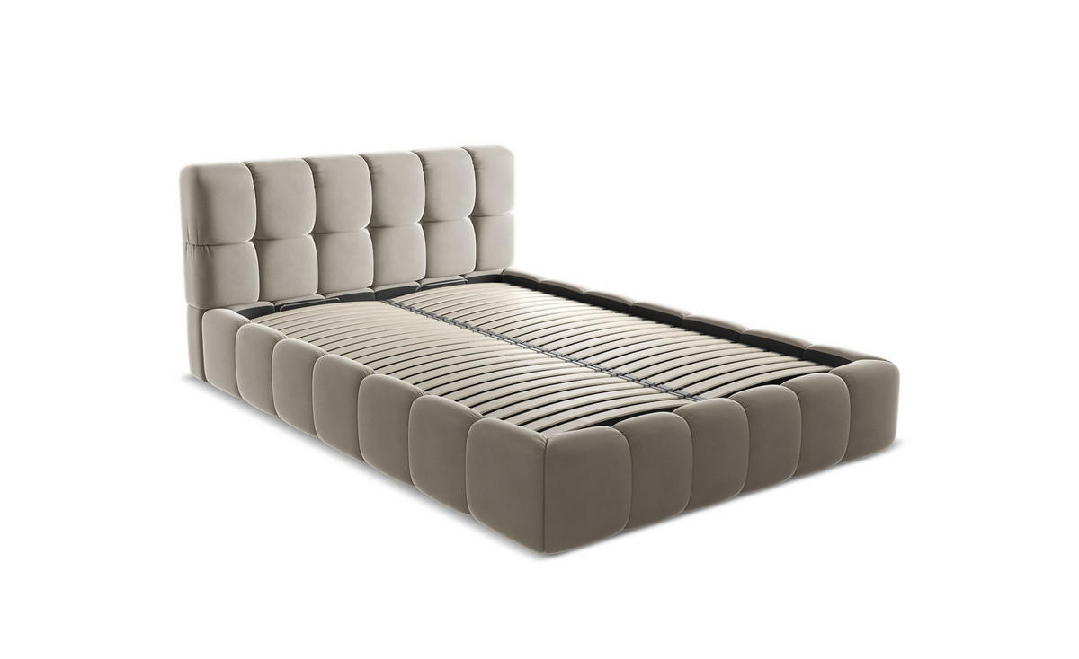 POLSTERBETT mit Bettkasten und Lattenrost 180x228 Blau - Blau/Blaugrau, Kunststoff/Textil (160/200cm) - Makamii