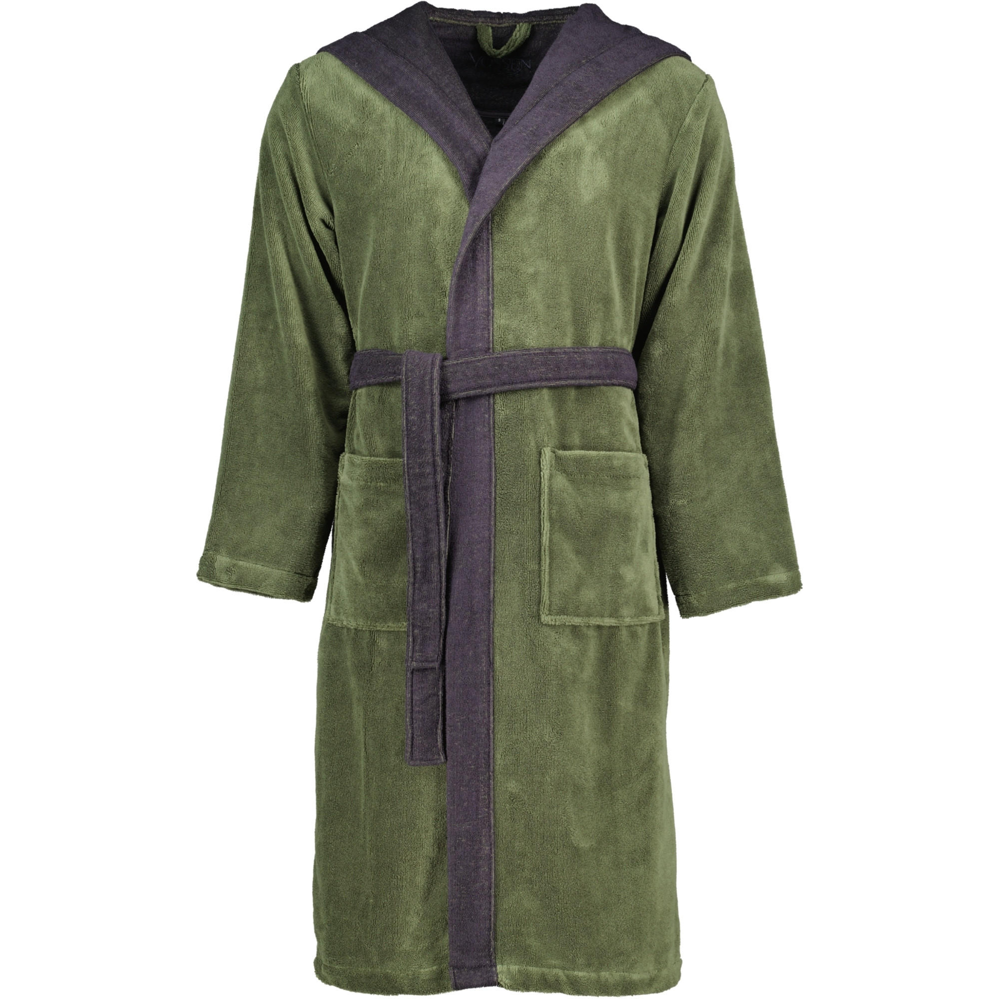 BADEMANTEL UNISEX KAPUZE POPPY MUD GREEN/ANTHRAZIT - 0032 - Grün, Textil (Snull) - Vossen