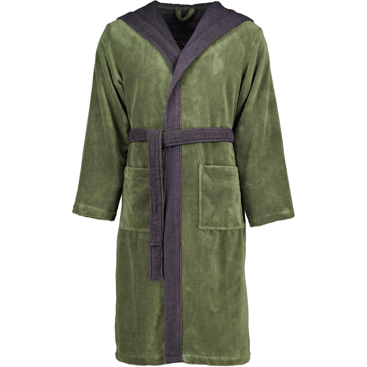 BADEMANTEL UNISEX KAPUZE POPPY MUD GREEN/ANTHRAZIT - 0032 - Grün, Textil (Snull) - Vossen