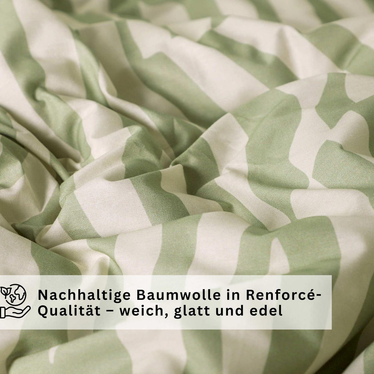 RENFORCÉ BETTWÄSCHE SALMLO - Grün, Textil (140/200cm) - Esprit