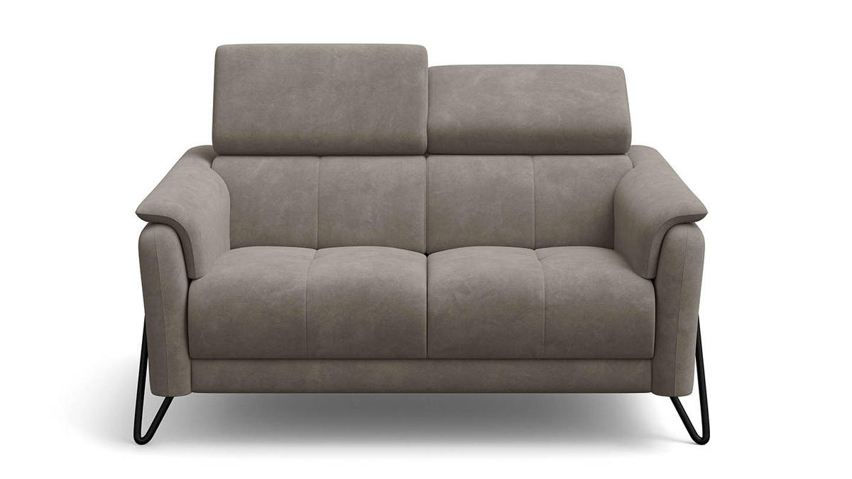 SOFA RODEN 2-Sitzer, beige, Veloursstoff - Beige, Holz/Textil (152/82/103cm) - Wozimo