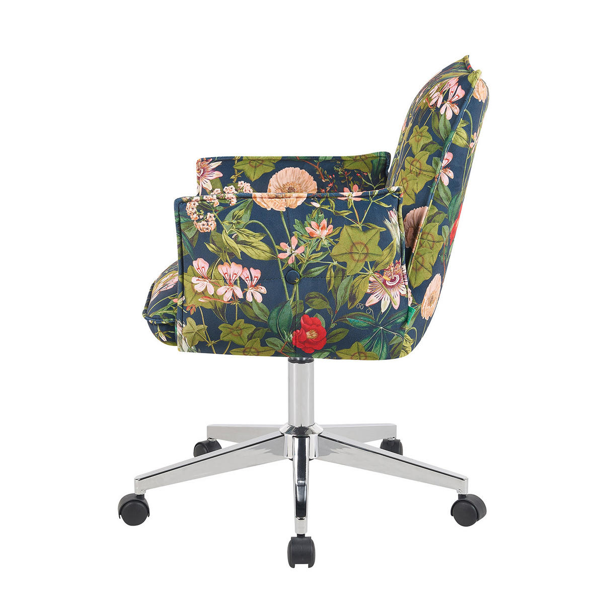 BÜROSTUHL Mika-Cleo - Chromfarben/Multicolor, Textil/Metall (60/85/63cm) - DUBI Möbel