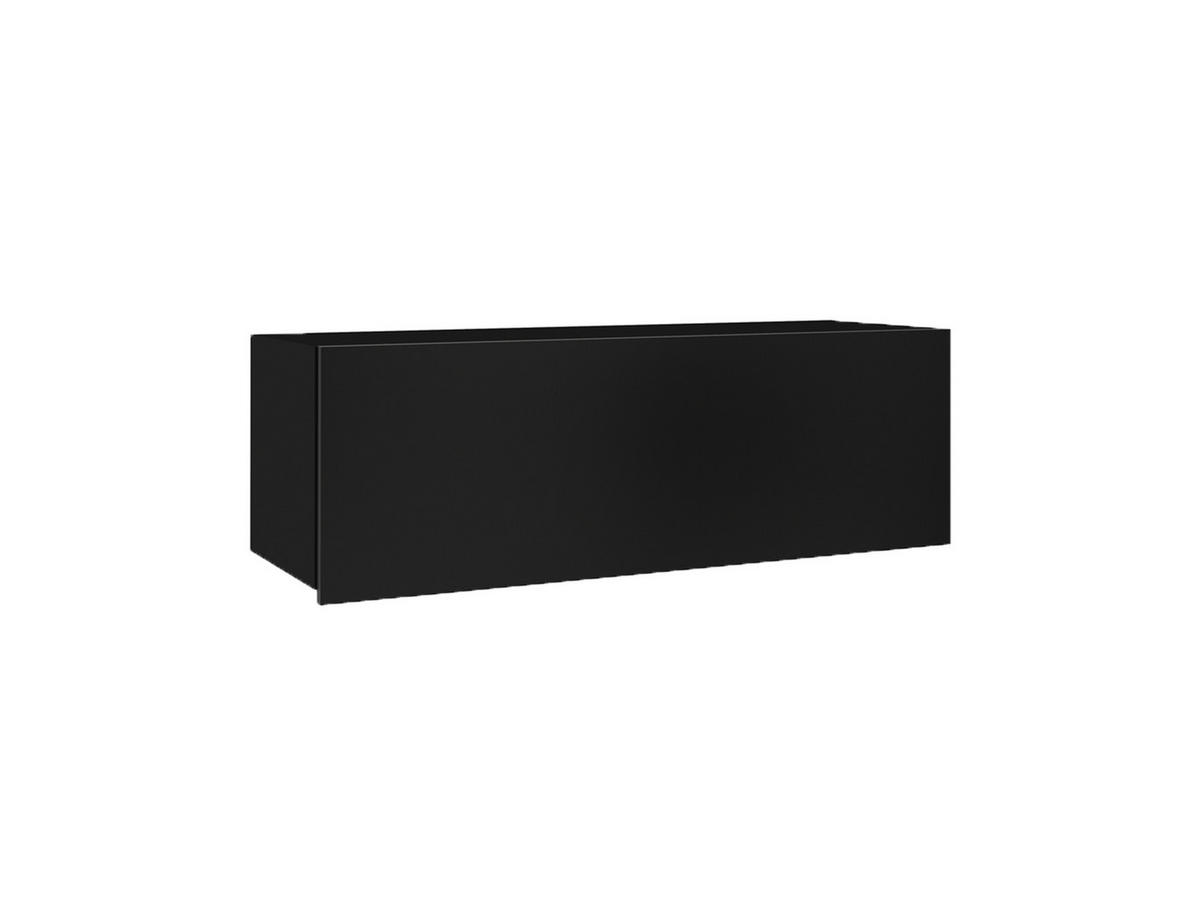 SCHRANK Bird Schwarz, Breite Hängeschrank - Schwarz, Holzwerkstoff (105/35/32cm) - Bettso