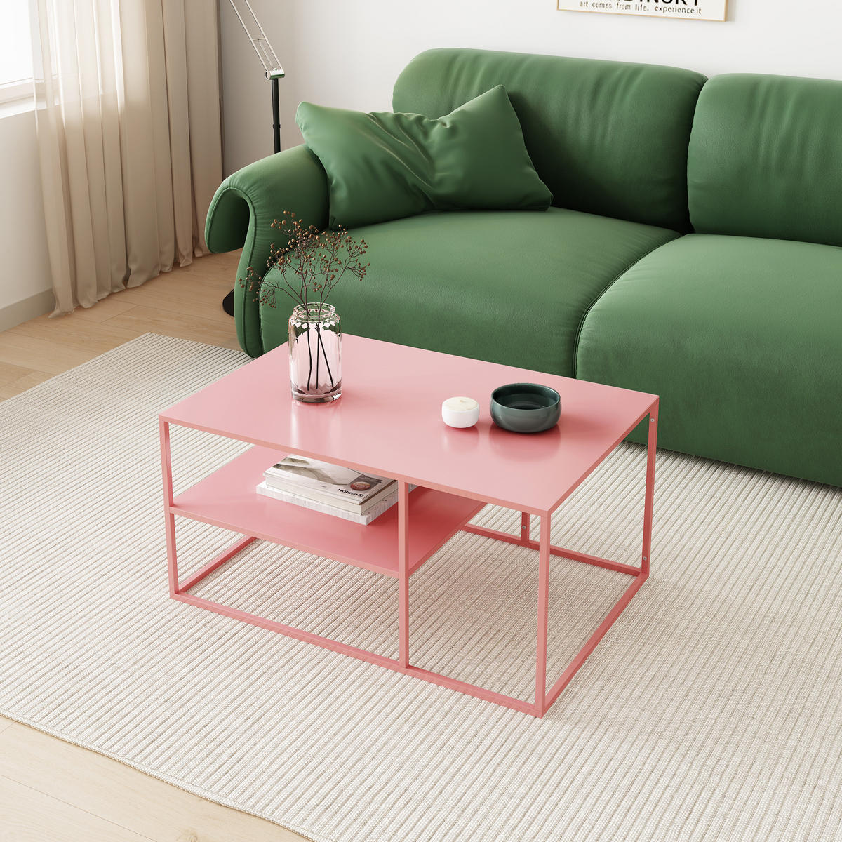 COUCHTISCH Solund 45/90/60 cm - Pink, Metall (60/90/45cm) - [en.casa]