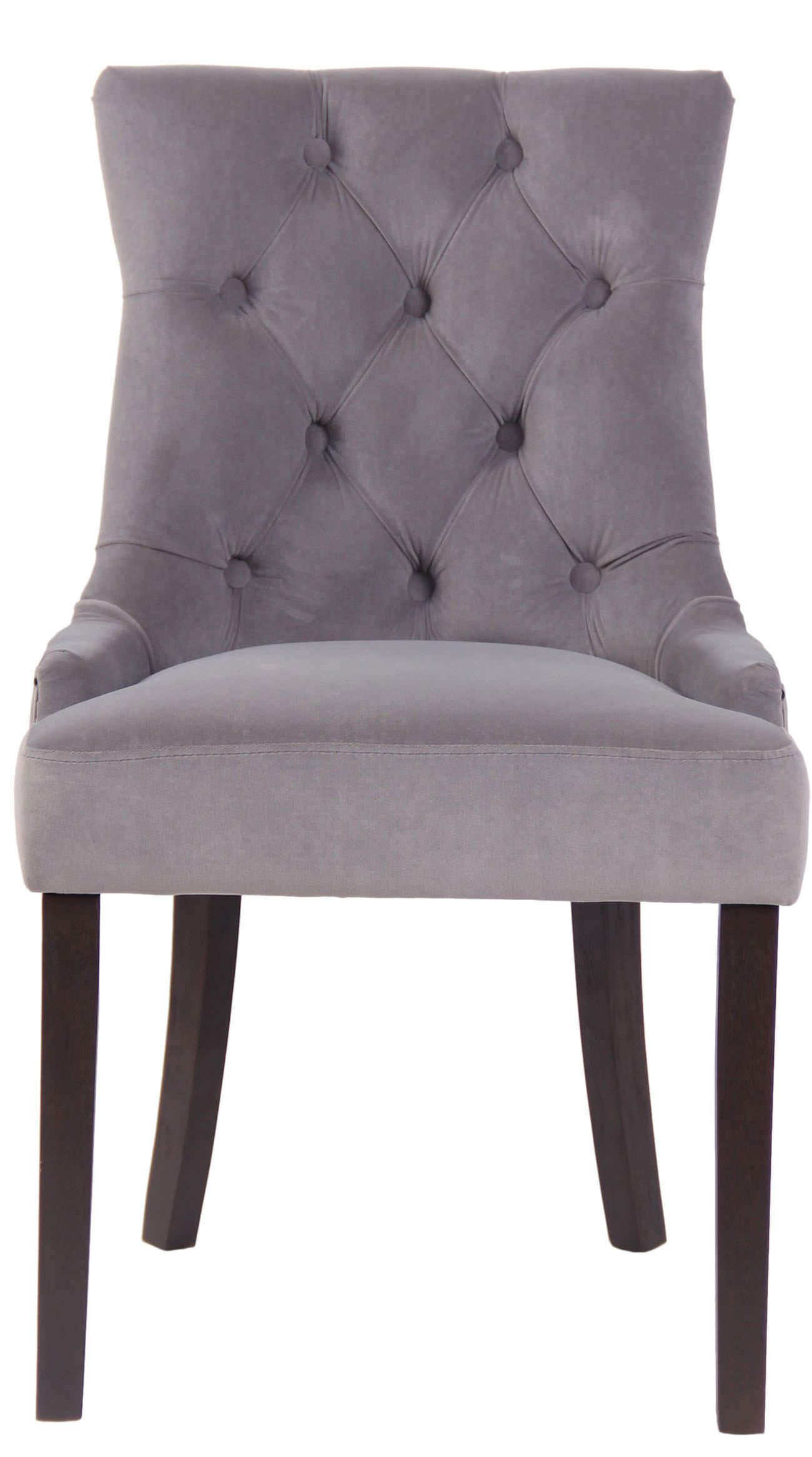 WOHNZIMMERSTUHL 4er Set Samt grau - Grau, Holz/Textil (55/92/58cm) - CLP