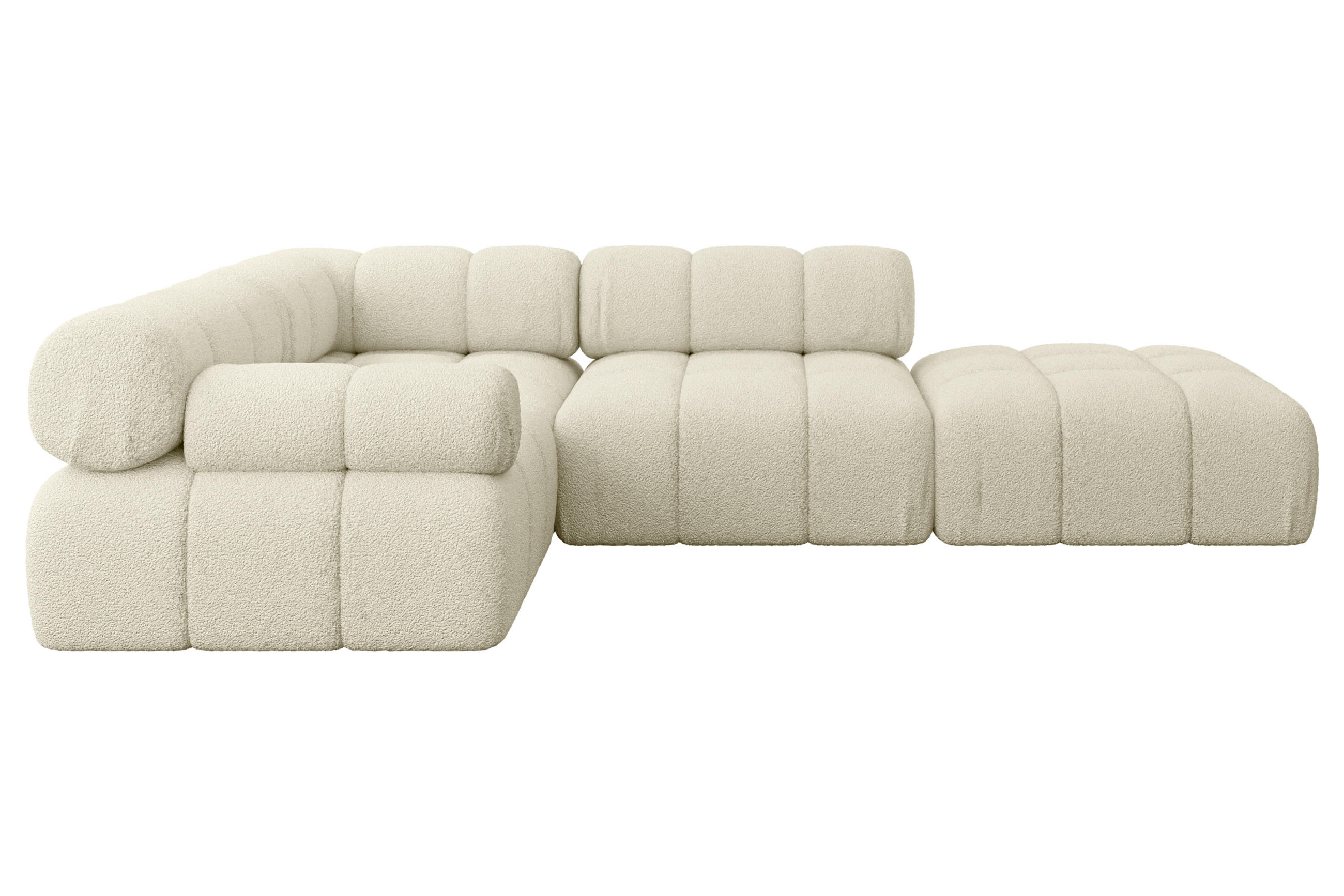 ECKSOFA modulares Sofa Felto-L1 - 285x190x70 cm Beige Bouclé - Beige, Holzwerkstoff/Textil (285/190cm) - ALTDECOR