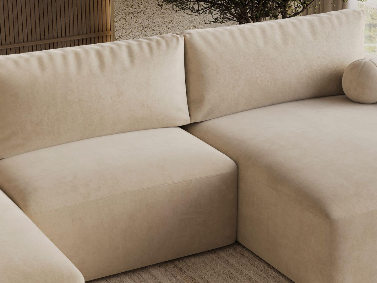 ECKSOFA U Aurora Beige - Beige, Holz/Textil (369/145cm) - Graingold