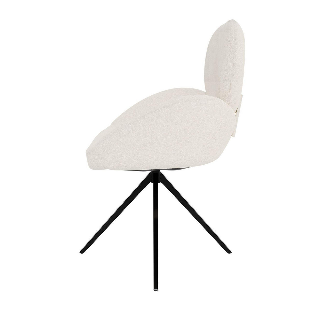 DREHSTUHL Albano Bouclé Creme - Creme, Textil (59/90/65cm) - Juskys