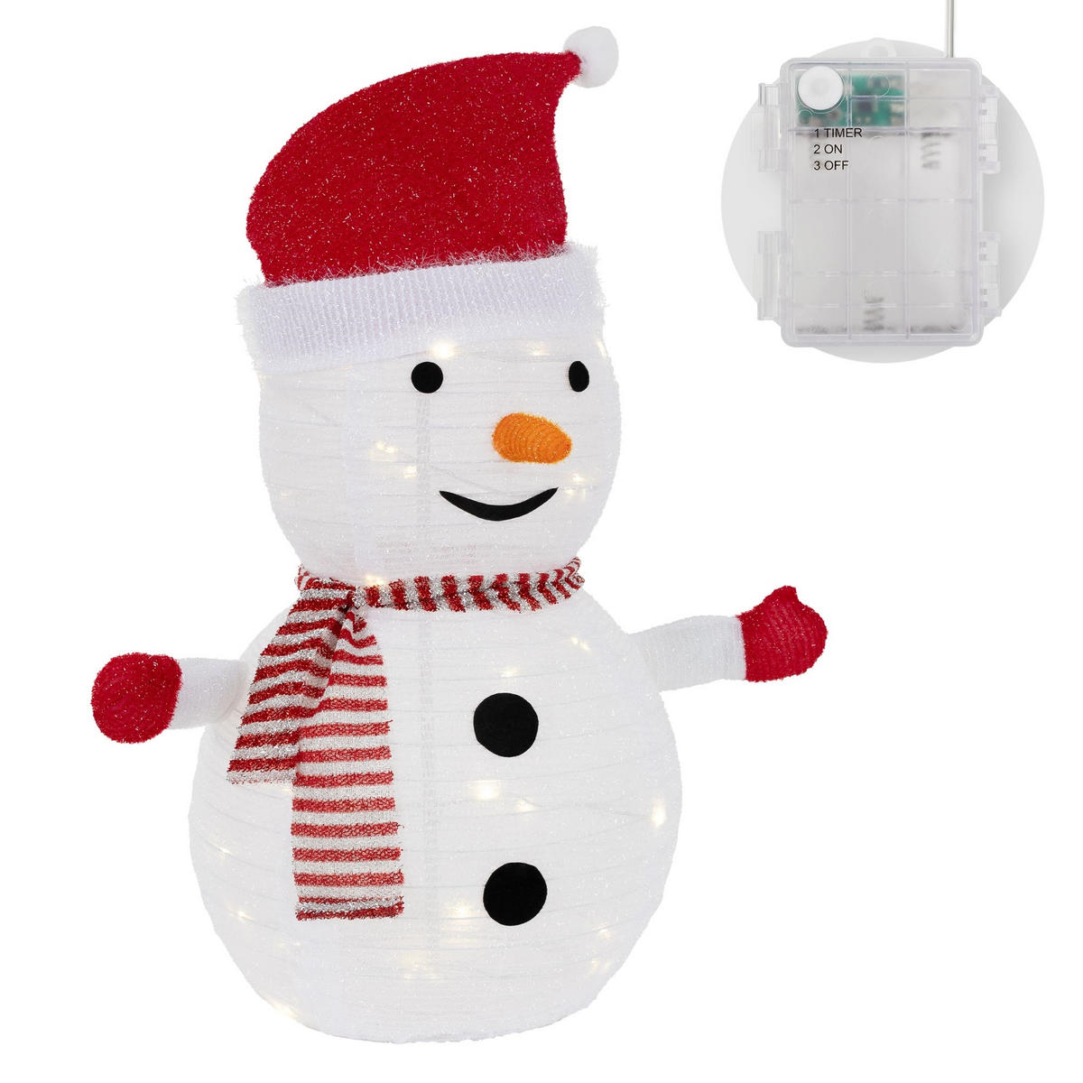 WEIHNACHT Schneeman - Rot, Kunststoff (58/68/32cm) - ECD-Germany