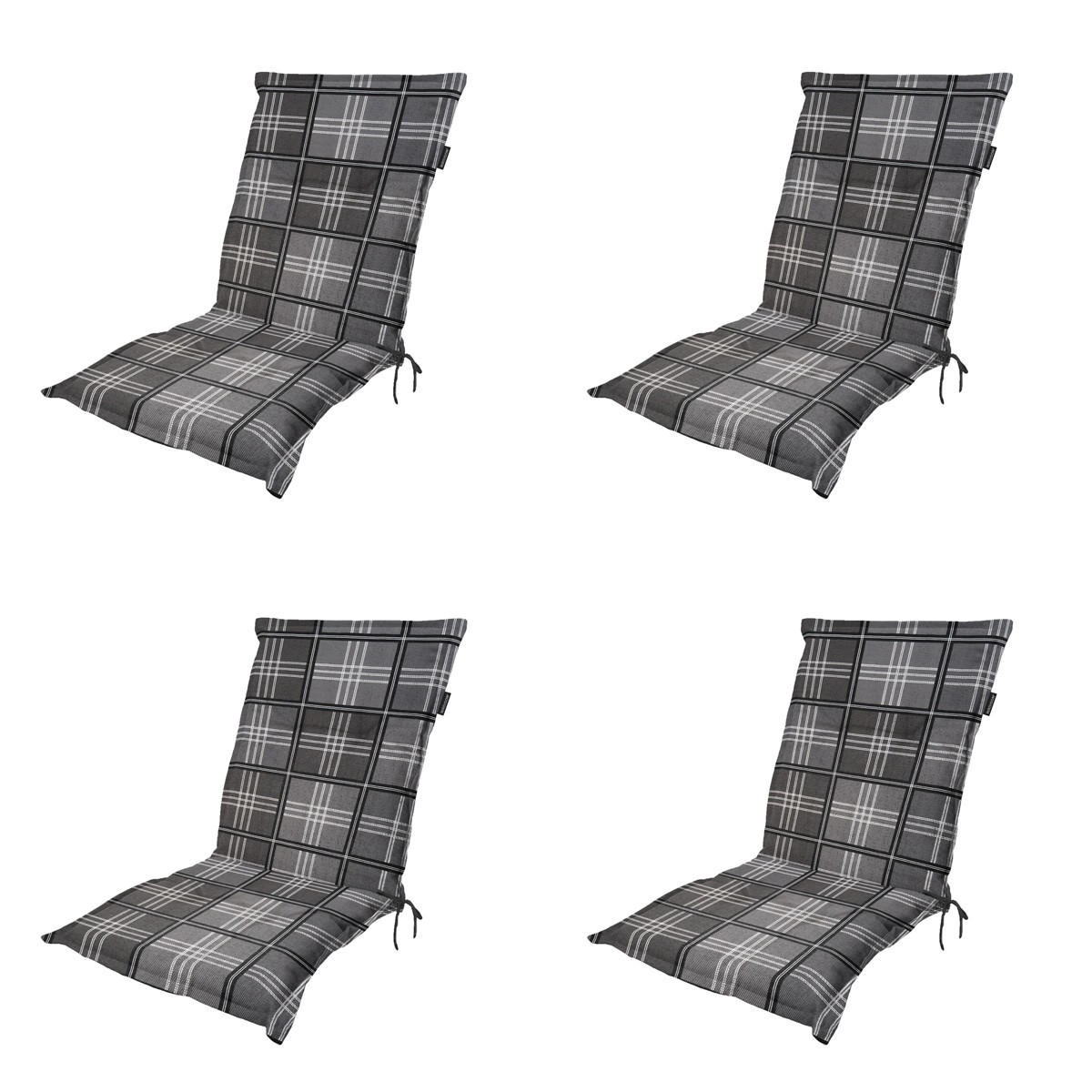 GARTENSTUHLKISSEN Patchy 105/50 cm 4er-Set - Grau, Textil (50/6/105cm) - Madison